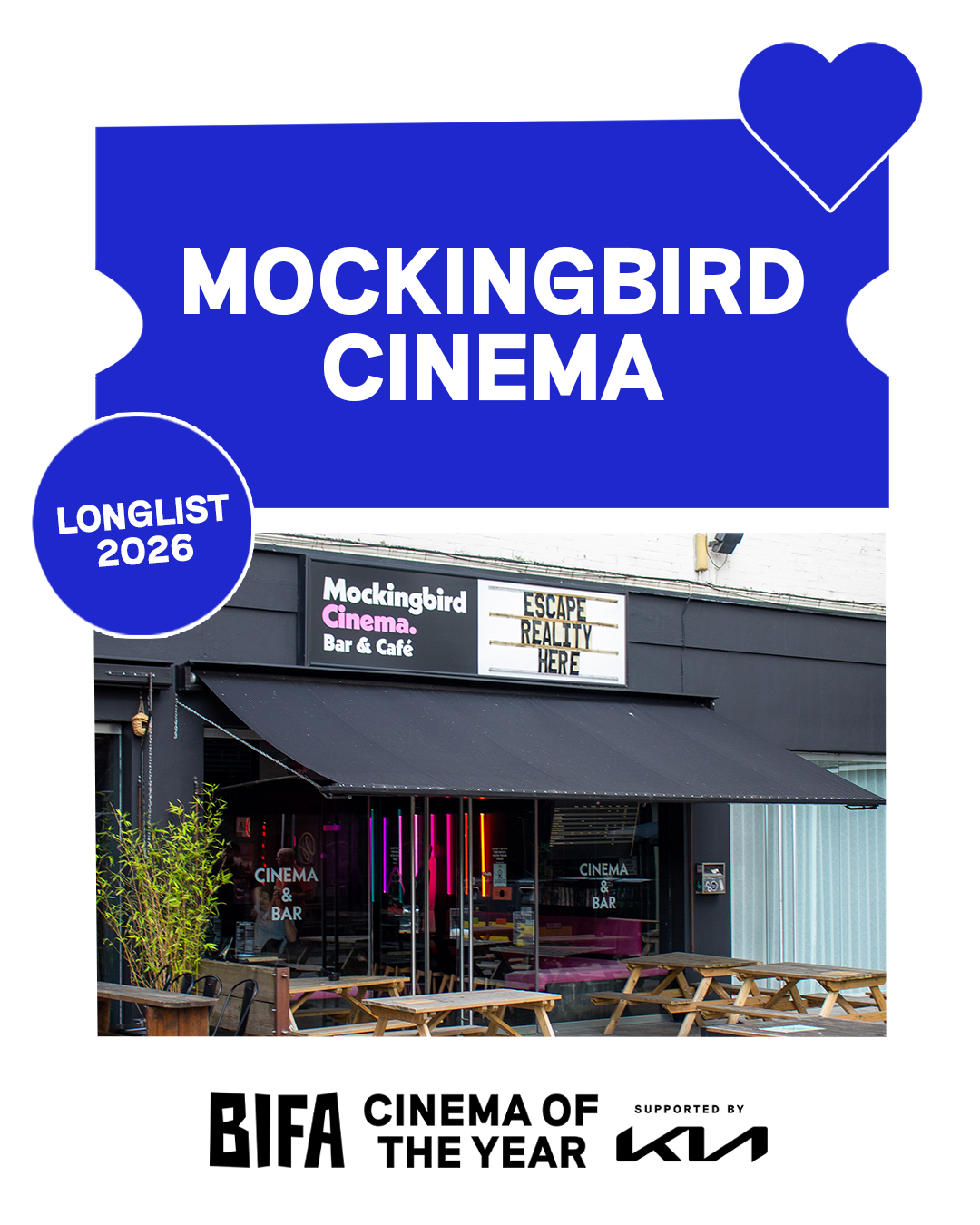 Official supplied artwork marking Mockingbird’s place on the 2026 BIFA longlist